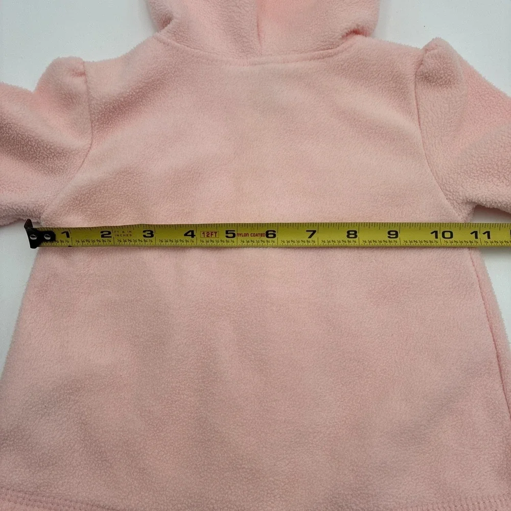Gap Kids Baby Pink Fleece Critter Hood Leopard Zip Up Jacket 18-24 Months